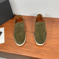 Chaussures de sport décontractées pour hommes, dessus en cuir véritable, semelle extérieure en caoutchouc, faciles à enfiler, confortables, flexibles, tendance printemps/automne, pour la marche