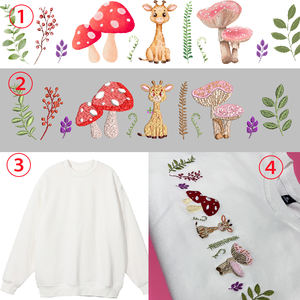 Moda 3D impreso naturaleza jirafa diseño botánico cuello redondo sudadera camiseta Sudadera con capucha bordado setas Cottage Core - Product Image 2