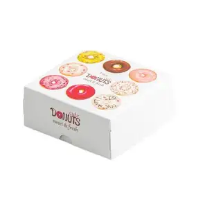 맞춤형 미니 도넛 도넛 종이 포장 가방 도넛 로고 창이있는 용기 상자