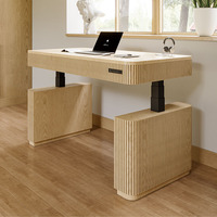 Bureau debout moderne en bois massif à prix d'usine, ergonomique, réglable en hauteur, double moteur, 3 niveaux