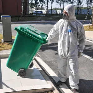 Macacão descartável de trabalho microporoso