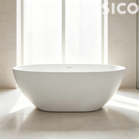 Baignoire autoportante empilée en acrylique design moderne avec trempage direct d'usine Ensemble de baignoire d'extérieur avec égouttoir
