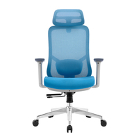 Chaise de bureau moderne à dossier haut en maille, certifiée ISO BIFMA, fabriquée en Chine, très vendue, avec réglage complet de la hauteur du dossier. Fauteuil ergonomique 3D Arms Chrome Base pour la maison