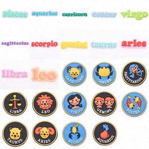 Accessori per <span class=keywords><strong>Scarpe</strong></span> con Fori alla Moda, Charm Personalizzabili in PVC con Logo, Charm per <span class=keywords><strong>Scarpe</strong></span> a Tema Zodiaco - Product Image 2