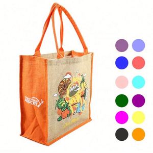 Bolsas de Yute Reutilizables, Impermeables, Grandes, para Café, Vino, Bodas, Compras, Regalos, con Logotipo Personalizado - Product Image 1