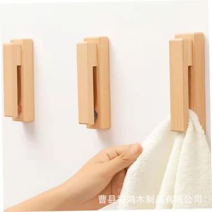 Wooden wall hooks, simple home towel rack, doorway bathroom towel and <b>bath</b> towel <b>storage</b> rack, solid wood, perfect combination. - Product Image 4