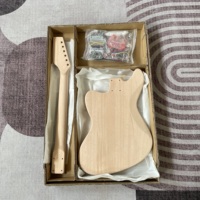 Unfinished Mahogany Bass Guitar Kit Wood Color All Hardware Electric Bass S-S-S Pickup 6-String Custom Guitar Kit Fast Shipping
