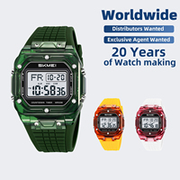 Montre SKMEI 2683 carrée avec rétroéclairage LED, alarme, chronomètre, date, résistante à l'eau, minimaliste, montre-bracelet quotidienne, unisexe