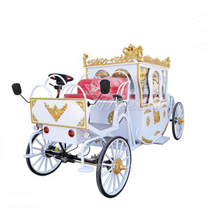 Carruaje eléctrico de caballos ZOWN Fairy Tale blanco y dorado para rodaje de películas y decoración de centros comerciales - Product Image 1