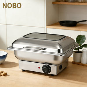 Scaldavivande <span class=keywords><strong>Elettrico</strong></span> Quadrato da 6L in Acciaio Inossidabile, Set Buffet per Catering - Product Image 1