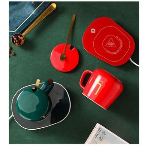 Xxz766 Luxury White Porcelain Ceramic European Style Couple <b>Mugs</b> Cup Box Gift <b>Coffee</b> <b>Mug</b> Warmer <b>Set</b> - Product Image 4