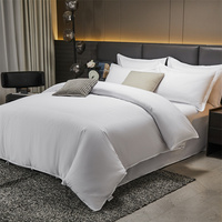 Draps de lit, housses de couette et taies d'oreiller en polyester tissé de qualité pour hôtels cinq étoiles, literie pour chambre d'hôtes, logos personnalisés, respirant