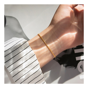<span class=keywords><strong>Pulsera</strong></span> fina delicada de <span class=keywords><strong>Papa</strong></span>, joyería impermeable apilable, pulseras de acero inoxidable chapadas en oro de 14K para mujer, accesorios YF2957 - Product Image 1