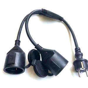 สายไฟยุโรปแบบ IEC C15 ปลั๊ก 2 ช่อง ระดับ IP44 สายต่อพ่วง PVC - Product Image 1
