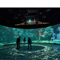Projecteur Interactif Holographique 3D Immersif à 360 Degrés pour Sol et Mur, Projection Interactive en Espace Intégral, Matériau Métallique Durable