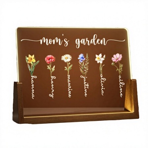 Regali Personalizzati per San Valentino per Mamma, Figlia, Figlio, Bambini, Nonna - Decorazione da <span class=keywords><strong>Tavolo</strong></span> Personalizzata con Nome e Fiore del Mese di <span class=keywords><strong>Nascita</strong></span> - Product Image 3