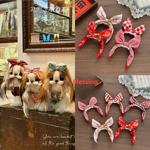 Bandeau pour animaux de compagnie rouge style chinois, coiffe festive du Nouvel An pour chiens Maltese et Bichon Frisé - Accessoires pour cheveux directement de l'usine - Product Image 3
