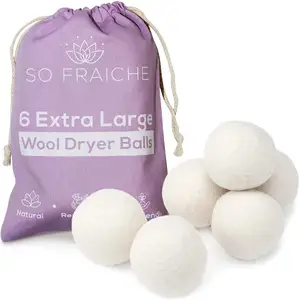 Own Brand Provides ODM Custom 7cm 100% New Zealand Felt Laundry Wool Dryer Balls With Essential Oil