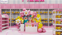 Étagères de présentation 3D personnalisées Maxsen, blanches, éclairées par LED, écologiques, robustes, conçues pour les boutiques de bonbons et de snacks