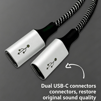 Cable Divisor en Y USB C Macho a Doble USB C Hembra, 0.3m 1m 2m, Cable Trenzado de Audio OTG para Laptop, Teléfono, Auto, Adaptador USB C