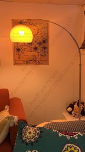 Lámpara de pie arqueada naranja moderna, de altura ajustable, estilo mediados de siglo, para lectura en sala de estar, venta al por mayor - Product Image 4