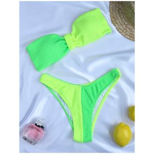 Ensemble de micro bikinis de couleur bonbon pour femmes, sexy, tube top bandeau, vêtements de plage, maillot de bain - Product Image 3
