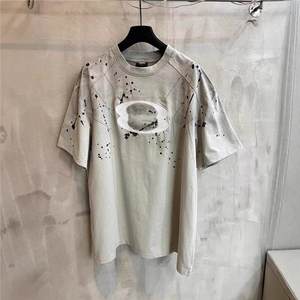 Maglietta <span class=keywords><strong>a</strong></span> maniche corte in puro cotone con ricamo <span class=keywords><strong>a</strong></span> lettere e graffiti, stile High Street, Nuova Collezione Estiva 25ss, Versione Premium Nanyou Foreign Trade Paris <span class=keywords><strong>B</strong></span> Brand - Product Image 2