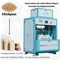 Machine à vide pour sachets en forme de brique six faces, capacité 0,3-5 kg |   Contrôle PLC des grains de riz |   500-600 Sacs/H Semiautomatique Haute Précision