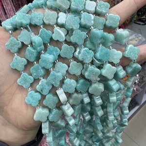 ลูกปัดหินอัญมณีธรรมชาติขนาด11*5มม. ลูกปัดหลวมใบโคลเวอร์สี่ใบลูกปัดสีเขียวลูกปัดหลวมสำหรับทำเครื่องประดับ - Product Image 3