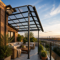 Pergola de terrasse à grande portée en aluminium et polycarbonate, abri de jardin extérieur résistant aux intempéries, personnalisable OEM