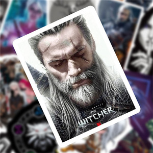 50 autocollants de jeu Pop The <span class=keywords><strong>Witcher</strong></span>, dessin animé, graffiti, pour ordinateur portable, console de jeux, autocollants imperméables, autocollants de télévision Witch - Product Image 5