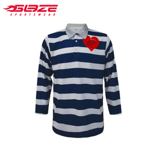 Sublimación <span class=keywords><strong>Inglaterra</strong></span> manga larga personalizada rayas <span class=keywords><strong>Rugby</strong></span> Polo al por mayor - Product Image 1