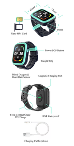 นาฬิกาอัจฉริยะสำหรับเด็ก HW01 รองรับ 4G LTE ระบบติดตาม GPS โทรฉุกเฉิน SOS ระบบ Geo-fence ตรวจสอบตำแหน่งแบบเรียลไทม์ เพื่อความปลอดภัยของครอบครัว - Product Image 4