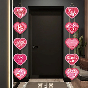 Décoration de porte en forme de cœur pour la Saint-Valentin, ornement de fête, décoration de scène de rassemblement, rideau suspendu, rideau de porte - Product Image 2