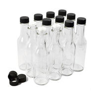 Bouteille en verre pour sauce piquante Wozzy, huile de chili, sauce soja, vinaigre, avec bouchon noir, vente chaude, 3 oz, 5 oz, 8 oz, 90 ml, 150 ml, 250 ml