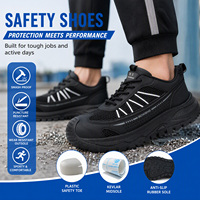 Bottes de sécurité unisexes JIANKUN respirantes, légères, avec embout en acier, antidérapantes, anti-perforation, semelle en EVA + caoutchouc, pour la marche légère