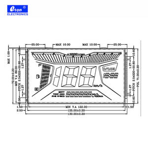 Rapport de contraste élevé HTN négatif 4.5V Monochrome compteur de vitesse personnalisé Segment écran LCD 122x69mm pour motos - Product Image 3