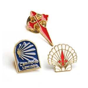 Broche Colorido del Camino <span class=keywords><strong>de</strong></span> los Peregrinos <span class=keywords><strong>de</strong></span> <span class=keywords><strong>Santiago</strong></span> <span class=keywords><strong>de</strong></span> Compostela, Accesorios Metálicos para Ropa Religiosa, Joyería Grabada al por Mayor - Product Image 1