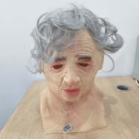 Masque en latex d'Halloween pour personnes âgées, accessoire de déguisement de grand-mère, maquillage d'horreur pour visage de personne âgée, farce, décoration effrayante pour le Festival des Fantômes