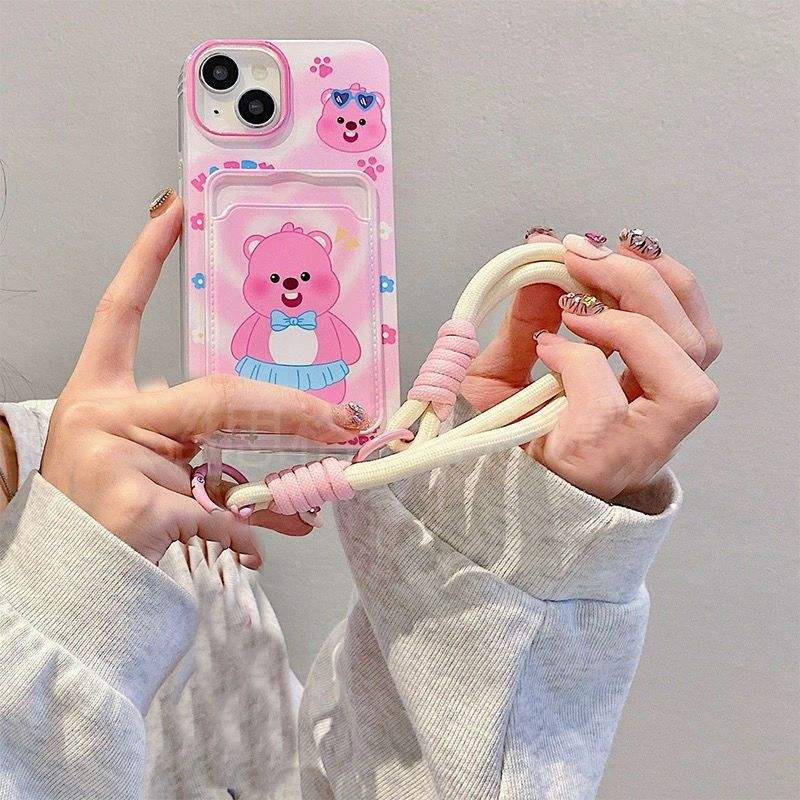 หมีสีชมพู+เชือกเส้นเล็ก