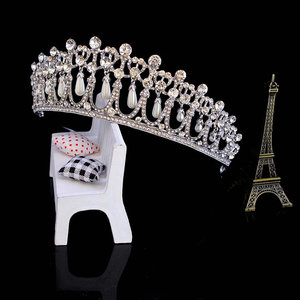 Couronne <span class=keywords><strong>de</strong></span> reine vintage QS, diadème en cristal et perles pour mariée, bandeaux <span class=keywords><strong>de</strong></span> mariée, diadème pour fille - Product Image 2