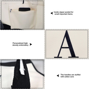 <span class=keywords><strong>Sac</strong></span> fourre-tout en toile personnalisé avec initiales, logo personnalisé, cadeaux monogrammes, <span class=keywords><strong>sac</strong></span> de plage pour femmes, mamans, enseignants - Product Image 3