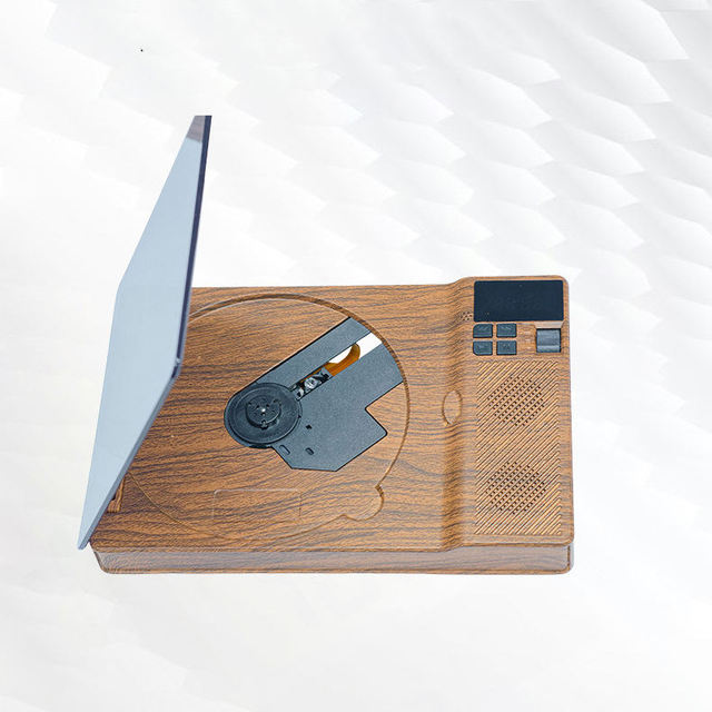 Retro Desktop CD Player Built in Speaker USB Playback Type C Charging AUX Input Dust Proof Cover for Home Office