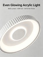 Ventilateur de plafond moderne sans pales Yeyun, ventilateur LED à intensité variable avec purificateur d'air plasma, silencieux pour le salon