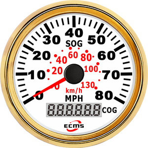 ECMS New All Black Waterproof 85mm 316L Stainless Steel Car Motorcycle Tractor Truck GPS Odometer <strong>Speedometer</strong> 80MPH Backlight - Product Image 3
