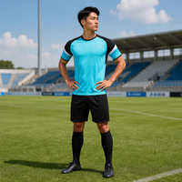 Camiseta de Fútbol Personalizada Aiju, Impresión por Transferencia de Calor, Transpirable, de Secado Rápido, 100% Poliéster, Uniforme de Equipo al por Mayor