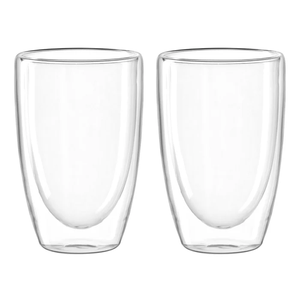 Vasos de vidrio de doble pared de 400 ml, juego de 2 para bebidas frías y calientes - Product Image 1