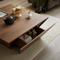 Meuble TV et Table Basse Modernes Minimalistes en Bois avec Rangement pour Salon, Appartement Compact, Meuble de Sol pour la Maison
