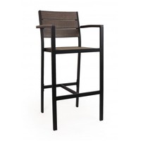 Restaurant design moderne Mobilier de jardin en bois Chaises de bar d'extérieur avec bois de teck Ensemble table à manger