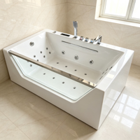 Baignoire Spa Extérieure de Luxe Moderne avec Massage Intelligent, Lumières LED et Jets d'Hydromassage